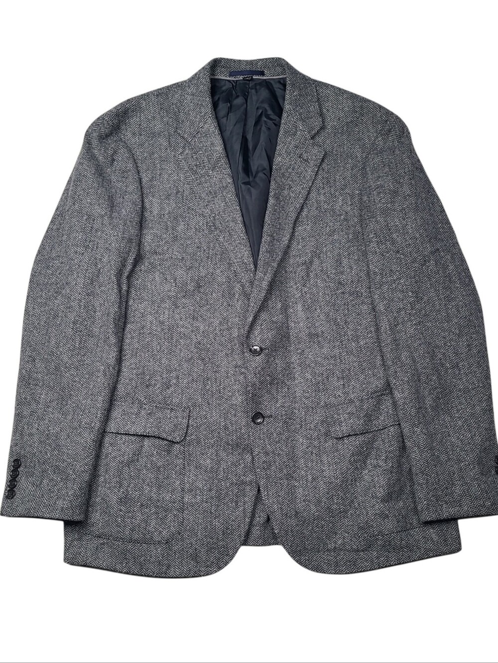 J.Crew Ludlow Slim Grey Herringbone Moon British Wool Blazer Jacket 46R